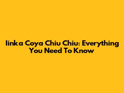 Iinka Coya Chiu Chiu: Everything You Need To Know
