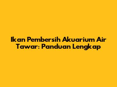 Ikan Pembersih Akuarium Air Tawar: Panduan Lengkap