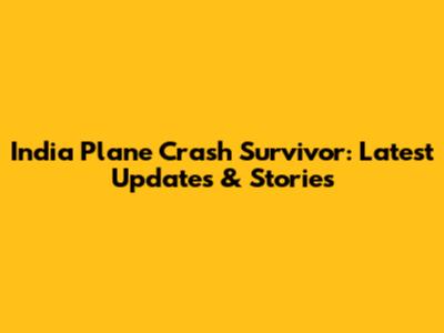 India Plane Crash Survivor: Latest Updates & Stories