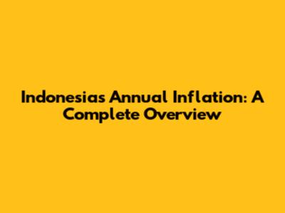 Indonesia's Annual Inflation: A Complete Overview
