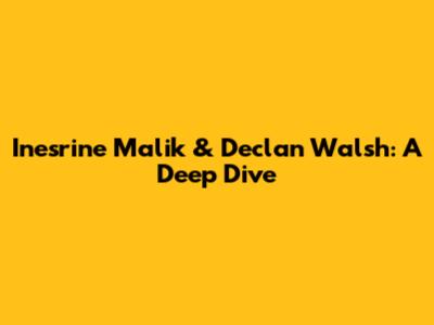 Inesrine Malik & Declan Walsh: A Deep Dive