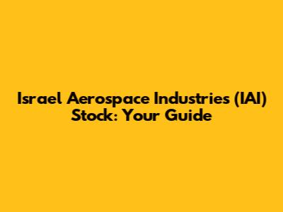 Israel Aerospace Industries (IAI) Stock: Your Guide