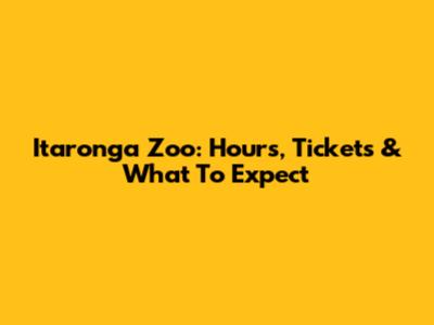 Itaronga Zoo: Hours, Tickets & What To Expect