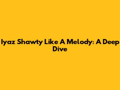 Iyaz "Shawty Like A Melody": A Deep Dive