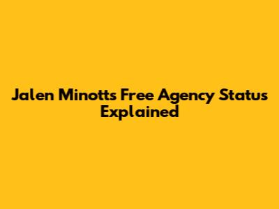 Jalen Minott's Free Agency Status Explained