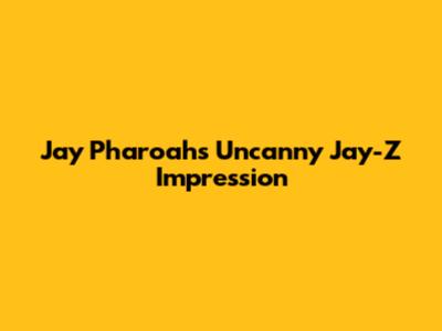 Jay Pharoah's Uncanny Jay-Z Impression