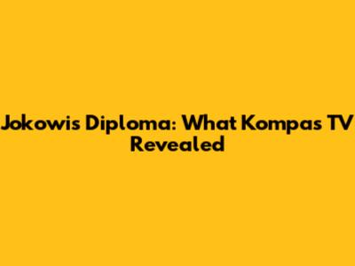 Jokowi's Diploma: What Kompas TV Revealed