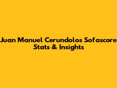 Juan Manuel Cerundolo's Sofascore Stats & Insights