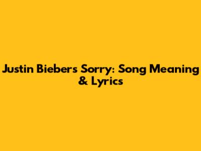Justin Bieber's "Sorry": Song Meaning & Lyrics