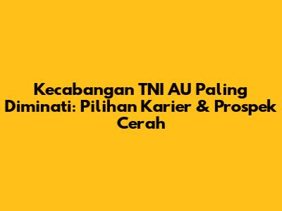 Kecabangan TNI AU Paling Diminati: Pilihan Karier & Prospek Cerah