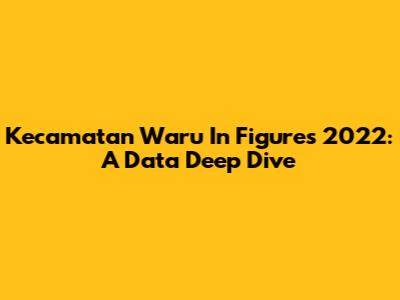 Kecamatan Waru In Figures 2022: A Data Deep Dive