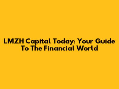 LMZH Capital Today: Your Guide To The Financial World