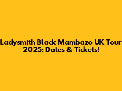 Ladysmith Black Mambazo UK Tour 2025: Dates & Tickets!