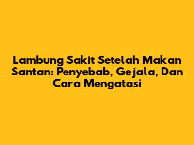 Lambung Sakit Setelah Makan Santan: Penyebab, Gejala, Dan Cara Mengatasi