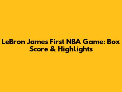 LeBron James' First NBA Game: Box Score & Highlights