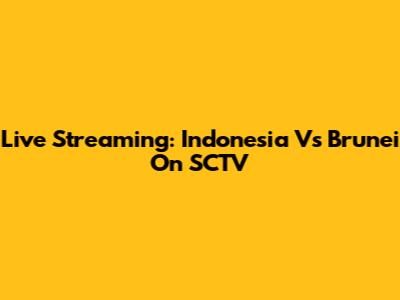 Live Streaming: Indonesia Vs Brunei On SCTV