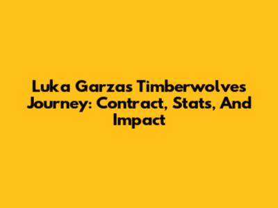 Luka Garza's Timberwolves Journey: Contract, Stats, And Impact