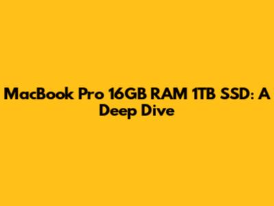 MacBook Pro 16GB RAM 1TB SSD: A Deep Dive