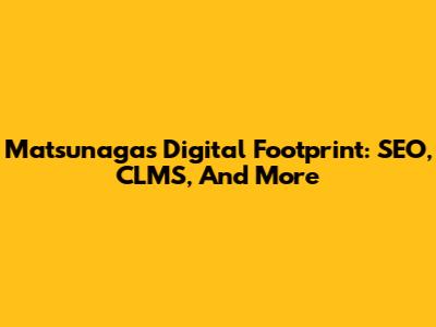 Matsunaga's Digital Footprint: SEO, CLMS, And More