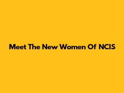 Meet The New Women Of NCIS