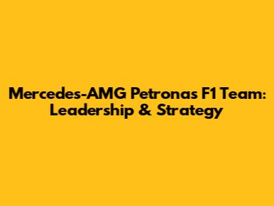 Mercedes-AMG Petronas F1 Team: Leadership & Strategy