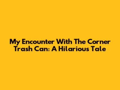 My Encounter With The Corner Trash Can: A Hilarious Tale