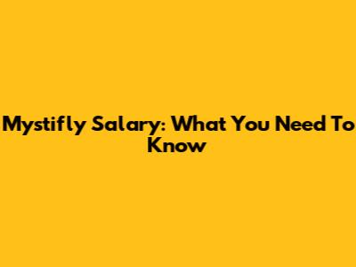 Mystifly Salary: What You Need To Know