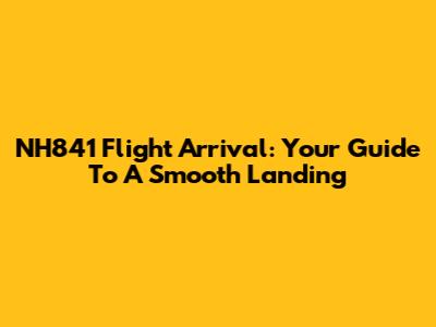 NH841 Flight Arrival: Your Guide To A Smooth Landing