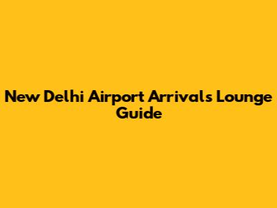 New Delhi Airport Arrivals Lounge Guide