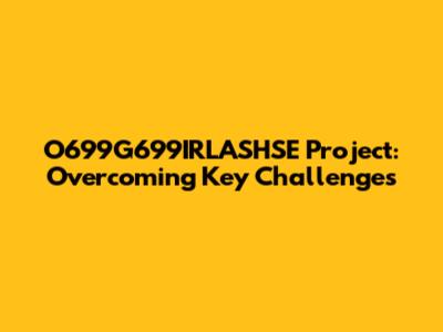O699G699IRLASHSE Project: Overcoming Key Challenges