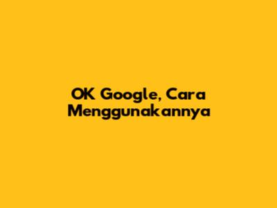OK Google, Cara Menggunakannya