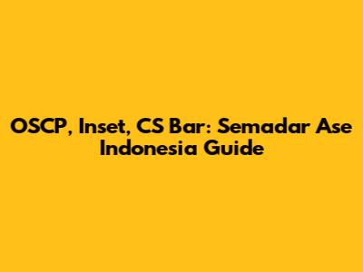 OSCP, Inset, CS Bar: Semadar Ase Indonesia Guide