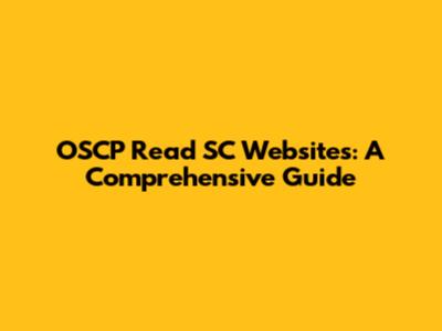 OSCP Read SC Websites: A Comprehensive Guide