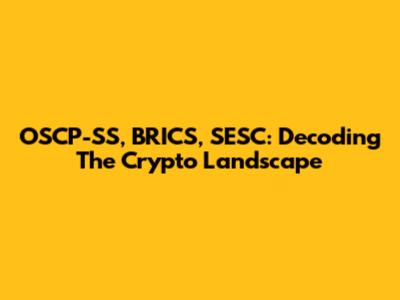 OSCP-SS, BRICS, SESC: Decoding The Crypto Landscape