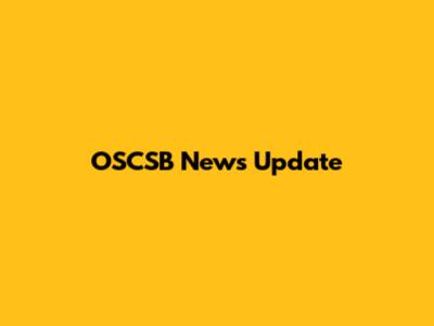 OSCSB News Update