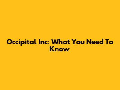 Occipital Inc: What You Need To Know