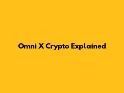 Omni X Crypto Explained