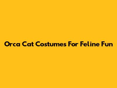 Orca Cat Costumes For Feline Fun