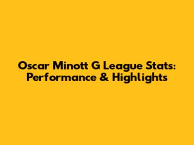 Oscar Minott G League Stats: Performance & Highlights