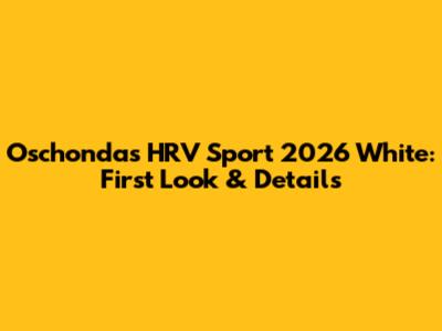 Oschondas HRV Sport 2026 White: First Look & Details