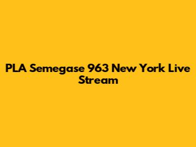 PLA Semegase 963 New York Live Stream