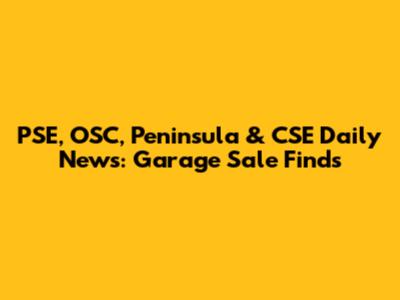 PSE, OSC, Peninsula & CSE Daily News: Garage Sale Finds
