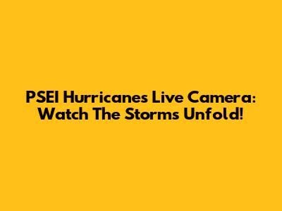 PSEI Hurricanes Live Camera: Watch The Storms Unfold!