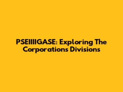 PSEIIIIGASE: Exploring The Corporation's Divisions