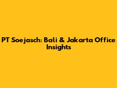 PT Soejasch: Bali & Jakarta Office Insights