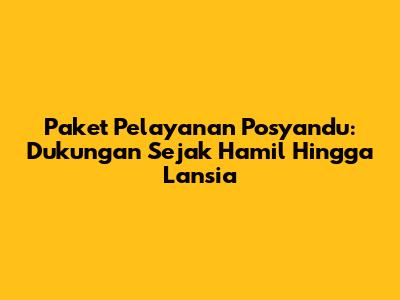 Paket Pelayanan Posyandu: Dukungan Sejak Hamil Hingga Lansia