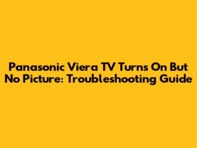 Panasonic Viera TV Turns On But No Picture: Troubleshooting Guide