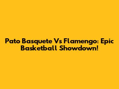 Pato Basquete Vs Flamengo: Epic Basketball Showdown!