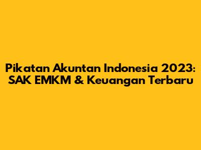 Pikatan Akuntan Indonesia 2023: SAK EMKM & Keuangan Terbaru