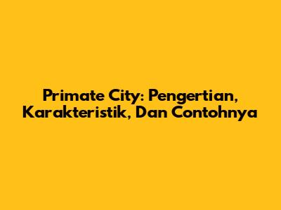 Primate City: Pengertian, Karakteristik, Dan Contohnya